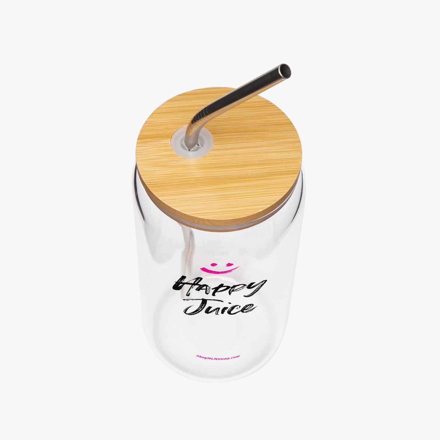 Happy Juice Script — Drinking Glass w/ Bamboo Lid