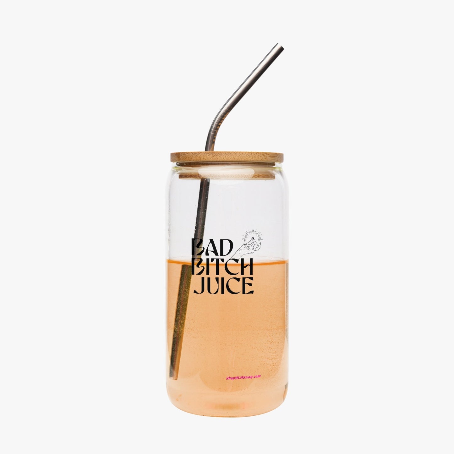 Bad B*tch Juice — Drinking Glass w/ Bamboo Lid